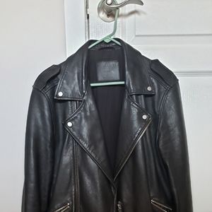 All saints leather motorcycle jacket black used
